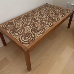 Mid-century Modern Teak And Tile Coffee Table