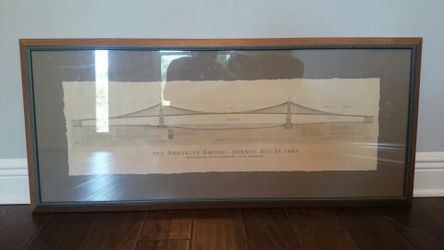 Framed Brooklyn Bridge Architectural Picture