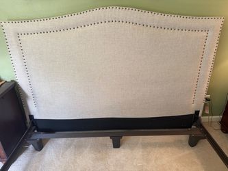 Upholstered King Headboard with Nailhead Trim