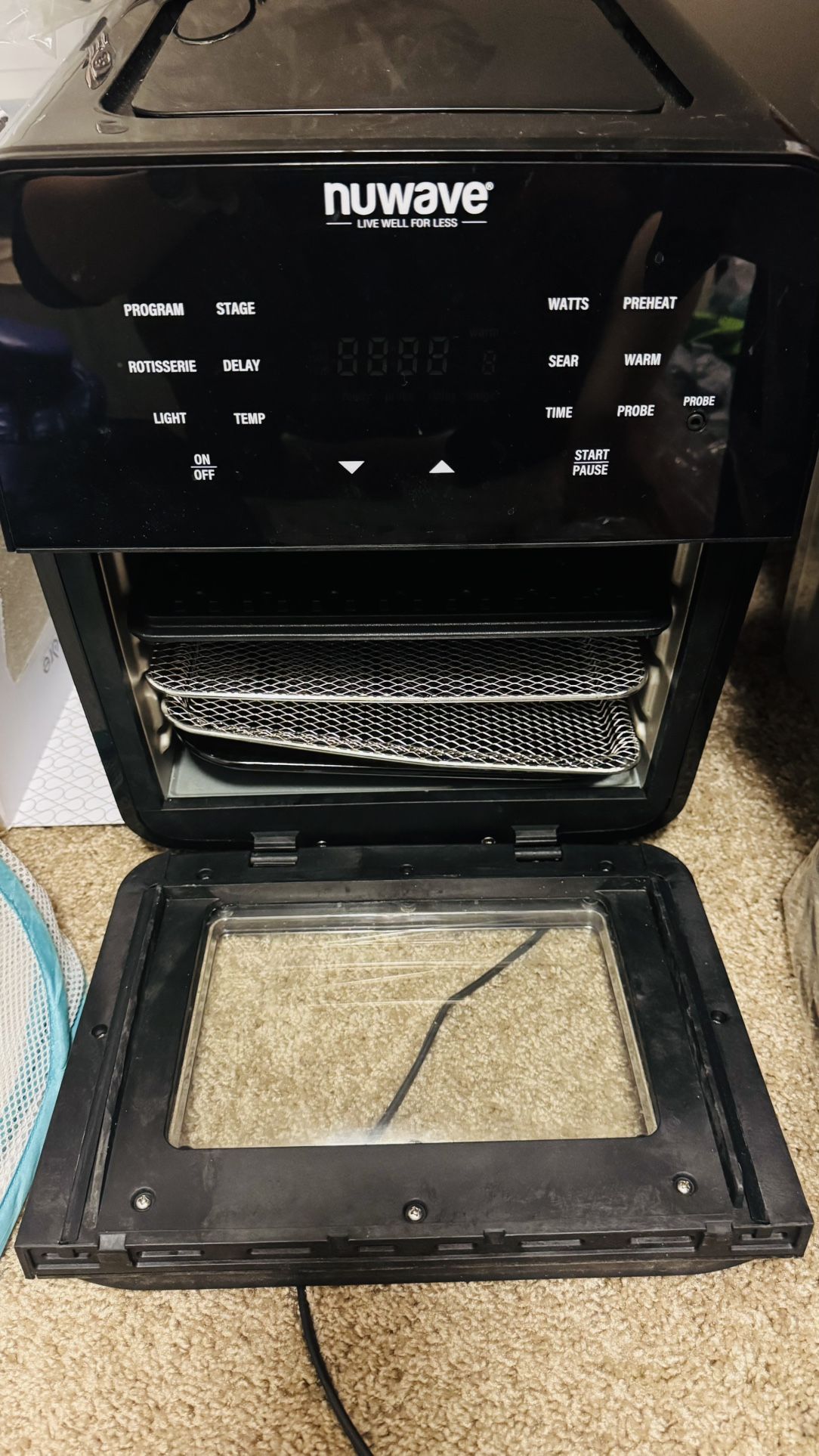 Nuwave Brio 15.5Qt Air Fryer Rotisserie Oven, X-Large Family Size