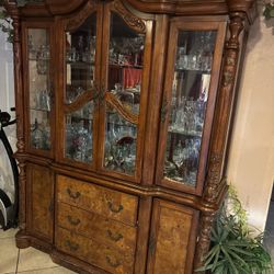 Dinning Room Table With Glass And China Set 