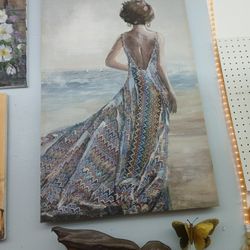 Woman On the Beach painting 