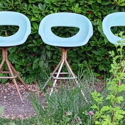 Set of 3 Authentic MCM "Joal" Swivel Chairs Stools