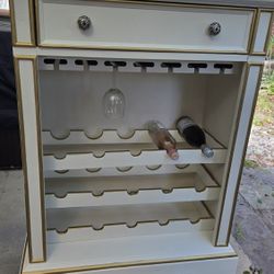 White & Gold Wine Cabinet