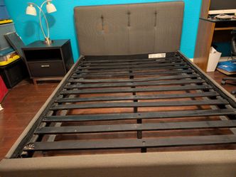 Queen bedframe with nightstand