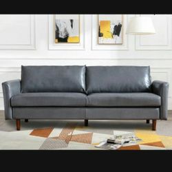 Grey Couch Faux Leather