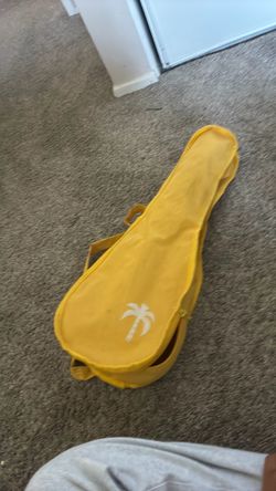 Yellow Ukulele Gig Bag with Palm Tree Logo