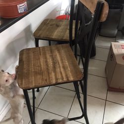 Metal/wood Bar Stools 