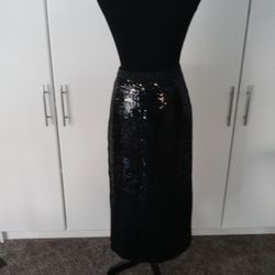 Black Sequins Skirt Sequins Fabric Full Sequins Skirt 