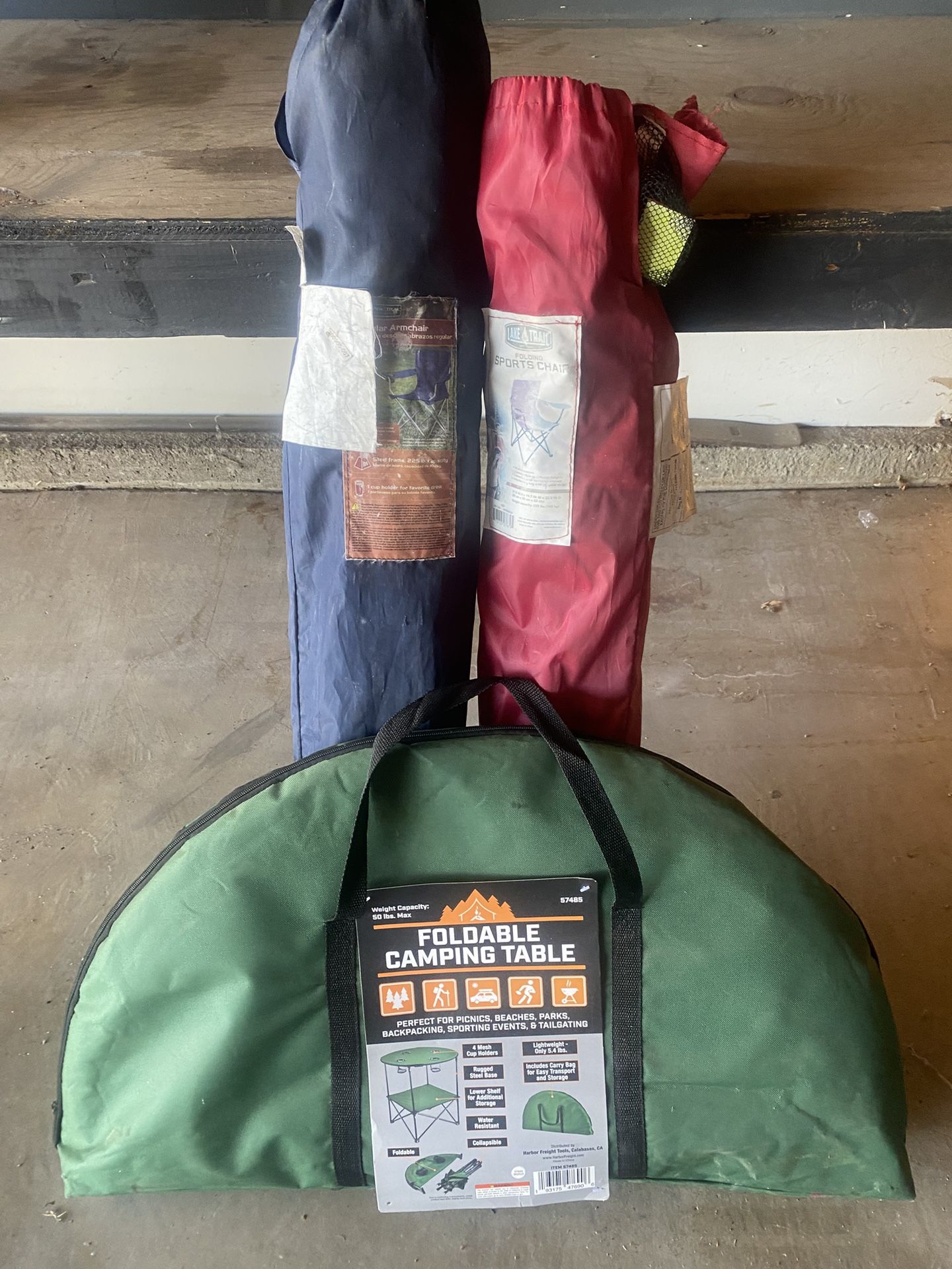 Camping Chairs And Table $20