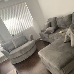 Sectional And Swivel Chair
