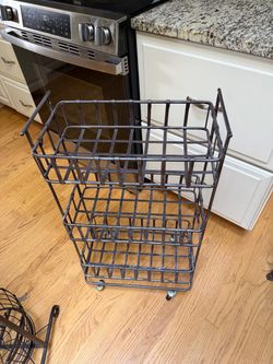 3-Tier Metal Wire Rolling Cart