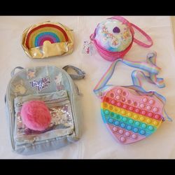 Girl Bag Bundle Sketcher Backpack, Claire's Purse, Fidget Bag All For $20