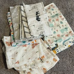 Mattress Pad, burp cloth, swaddle blanket