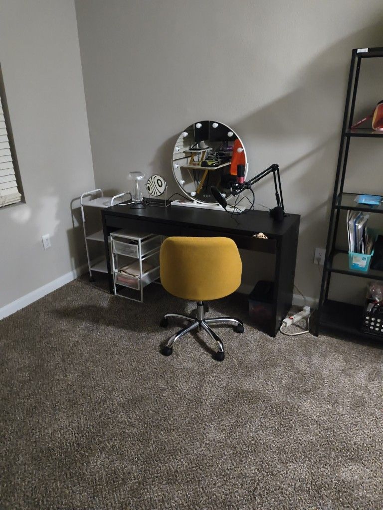 IKEA DESK, MIRROR, CHAIR OBO