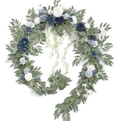 Ling’s Moment Dusty Blue Wedding Garlands – 2×9ft + 2×6ft 