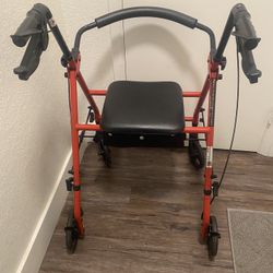 Red DRIVE walker With Wheels 
