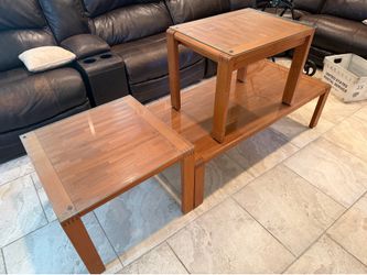 3 piece teakwood coffee tables
