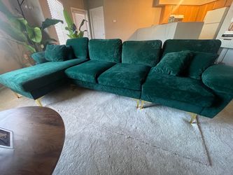 Emerald green couch