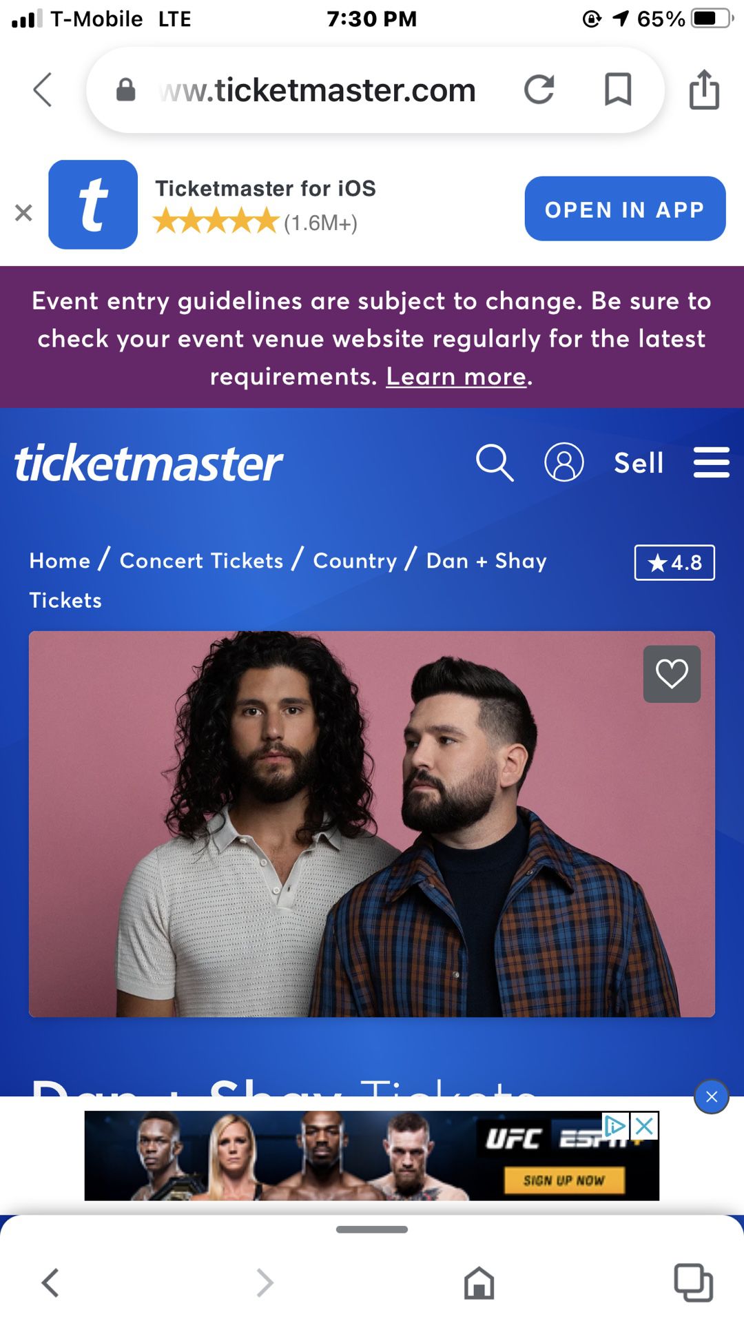 Dan And Shay Concert Oct. 2nd 2021