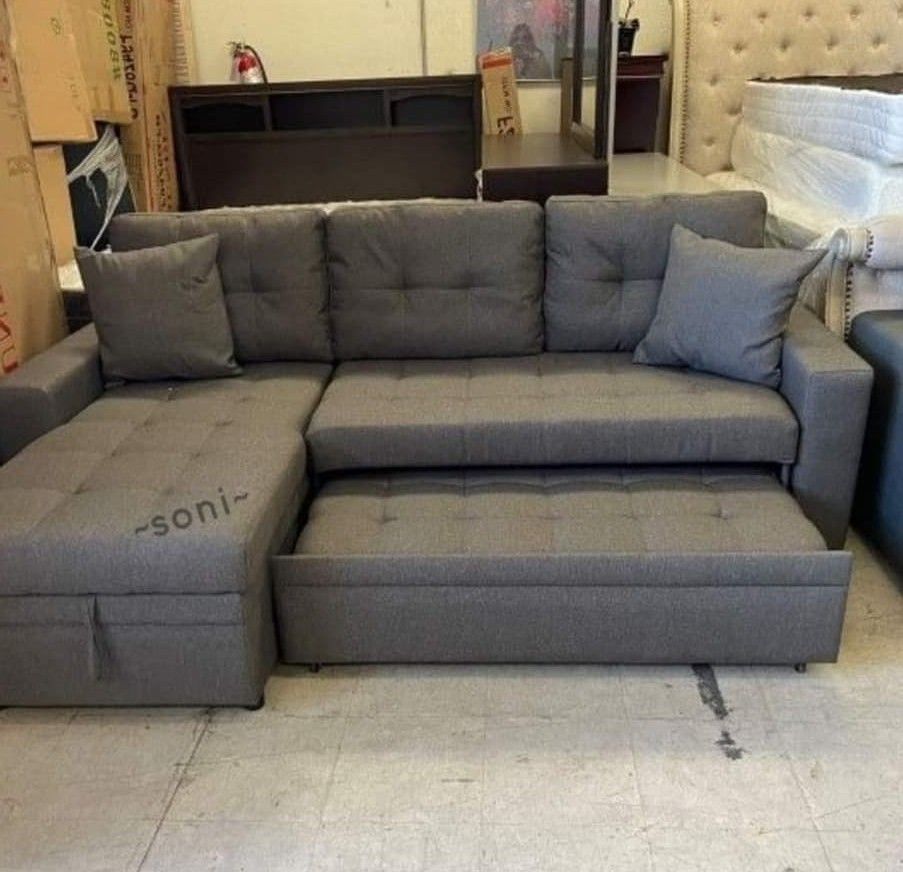 Beeson Fabric Queen Sleeper Chaise Sofa Costco Baci Living Room