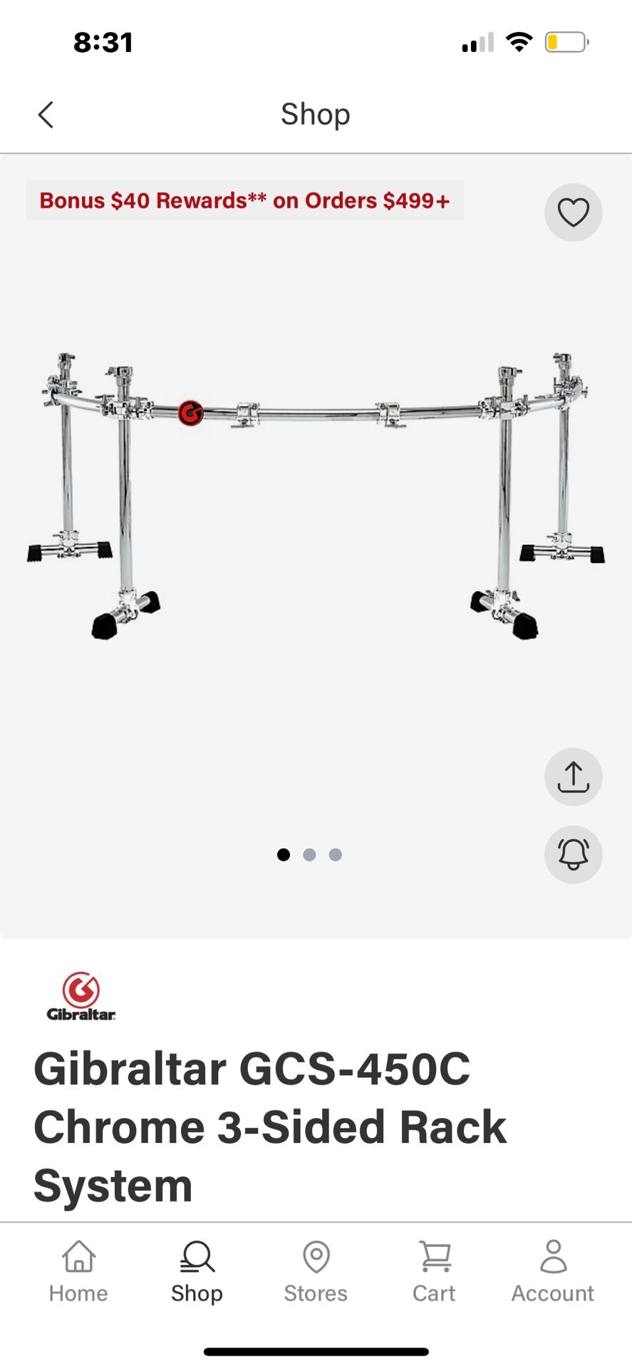Custom Chrome Gibraltar Drum rack
