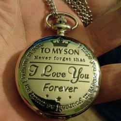 Quartz Pocket Watch On A Chain From A Mother To Her Son In Perfect Condition 