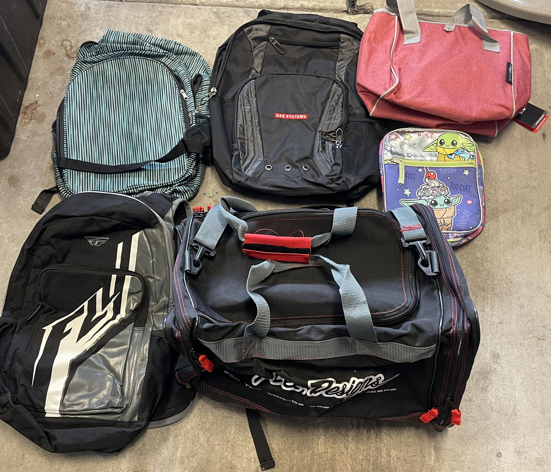 Back Packs, Duffle, Lunch Bag, Cooler 6 Total Bags All For $20