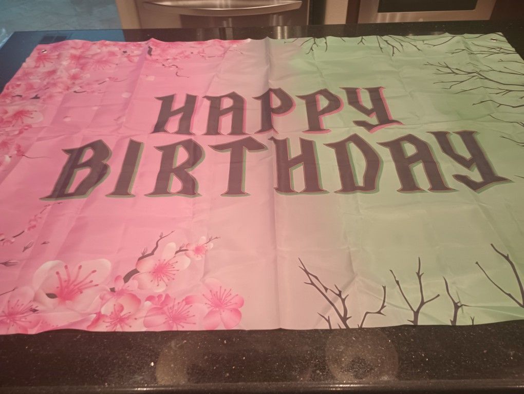 Happy Birthday Backdrop Banner. New