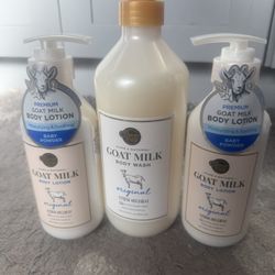 Showermate Goat Milk Body Wash & Lotion ‘Original Baby Powder’ Bundle