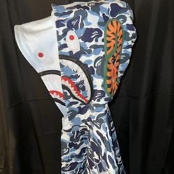 BAPE Double Hooded Blue Camo Hoodie New w Bag & Tags *RARE*