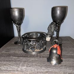 Vintage GODINGER SILVER Art Wine Set - EXCELLENT 