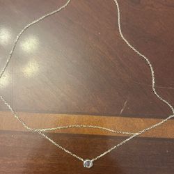 Z067 1.85g 17 inch gold tone layered necklace chain with pendant 925 sterling si