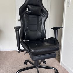Gaming/Computer Chair w/ Footrest & Lumbar support – Reclining (Black) - $65