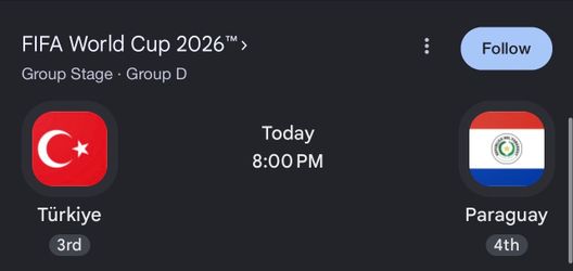 Paraguay vs Turkey