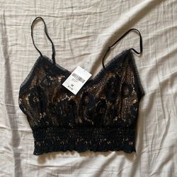 Black Crochet Crop Top