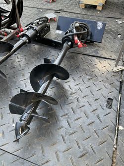 GIYI Mini Skid Steer Hydraulic Auger – 12 in Bit, Dingo-Style Mount