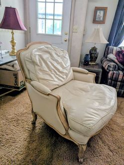 French Provincial leather chair