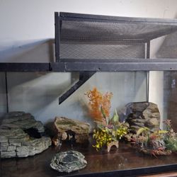 Turtle Tank Aquarium Decor Basking Area 40 Gallon