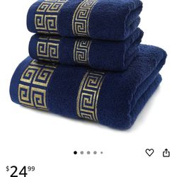 Blue And Gold Towel Set 