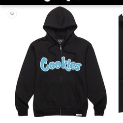 Cookies Original Logo Twill Zip Front Hoodie 