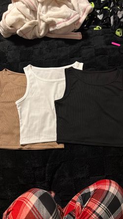 Brand New - Ribbed Crop Tank Tops Set of 3