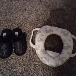 Little Girl Slippers and Potty Training Seat