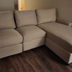 Like New Three Person Reclining Sofa With Storage Chase