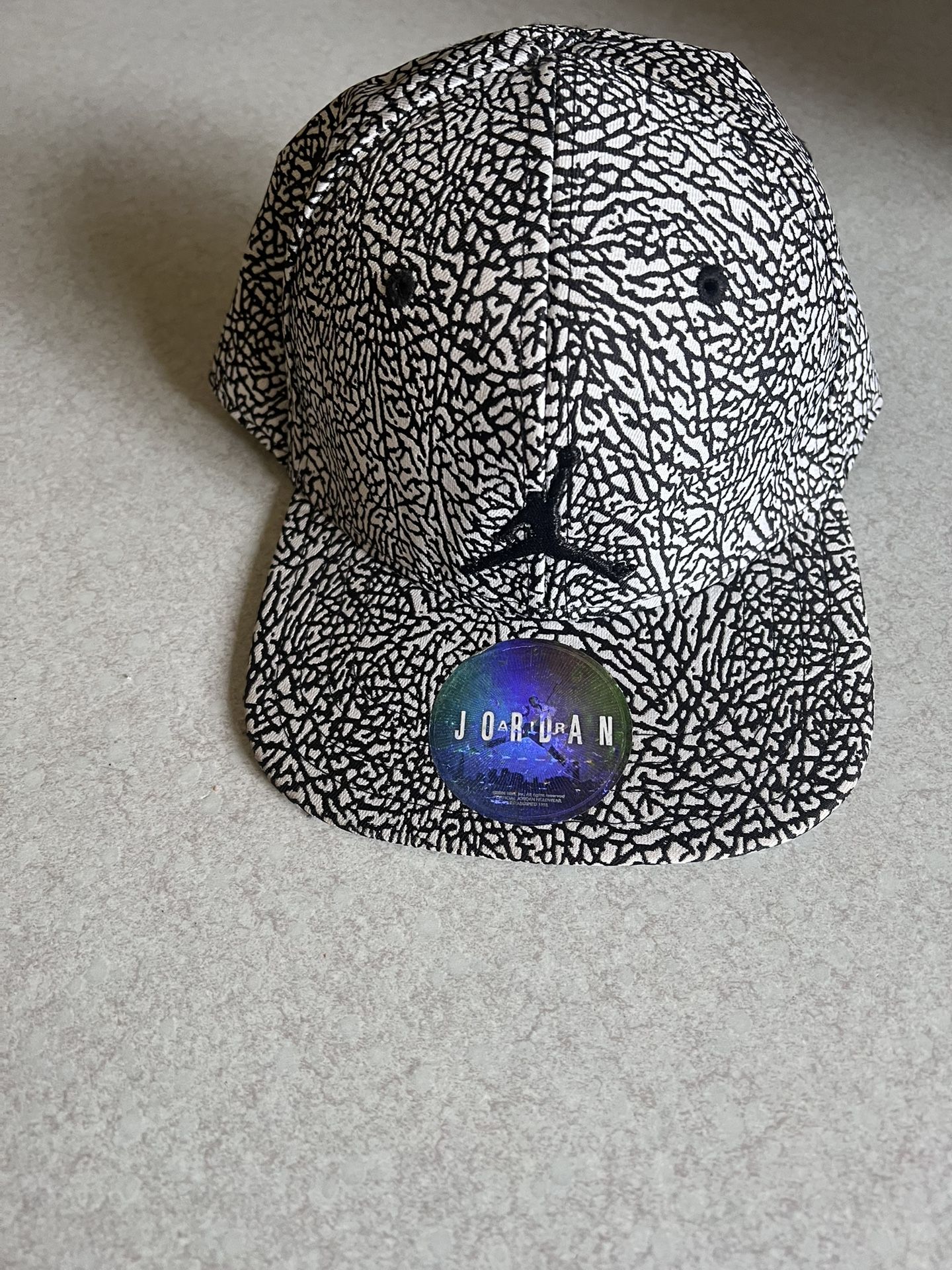 Nike Air Jordan 1 Retro Unsupreme Elevated Elephant Print Court Cap Snapback Hat (Black/Silver) Infant 12-24 Months