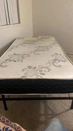 Twin Mattress with Metal Bed Frame