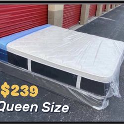 Queen Mattress Set Plush PillowTop – Brand New –  Same Day Delivery Available 🚚