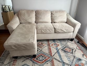 Cream Sectional Sofa with Chaise Lounge