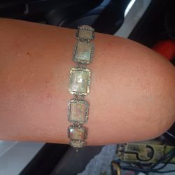 SILVER AND MOTHER OF PEARL BRACLET
