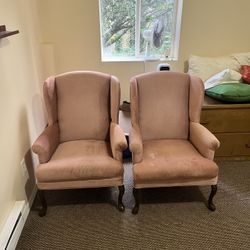 Pink Wing Back Chairs